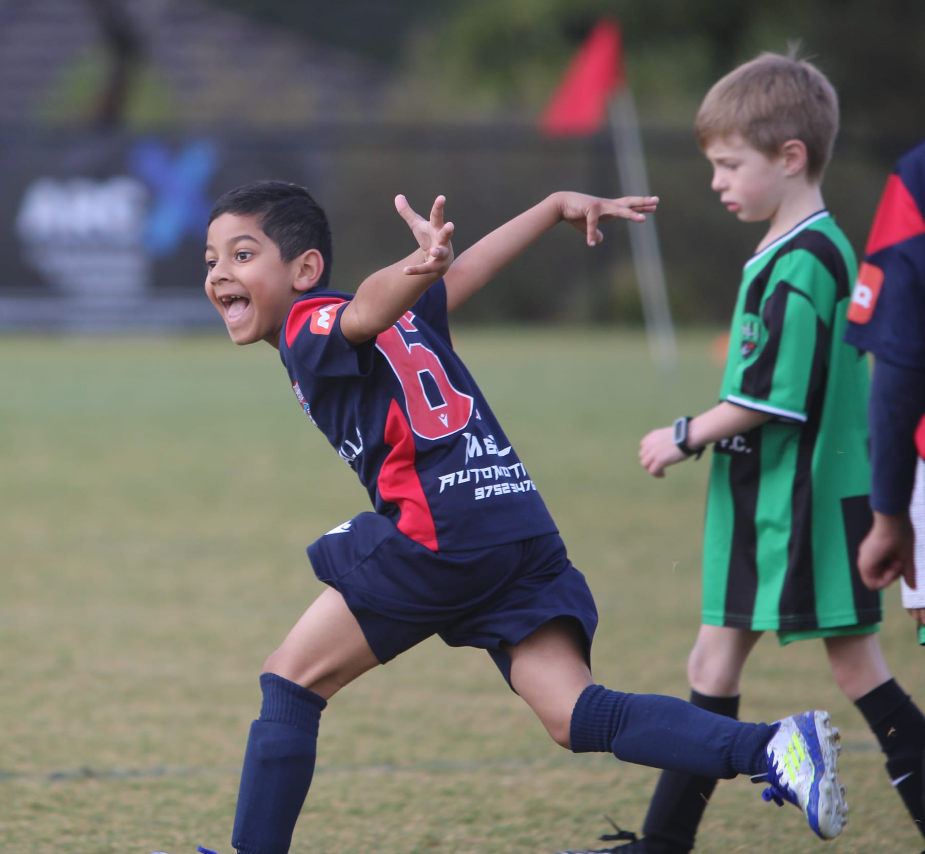 Celebrating goal